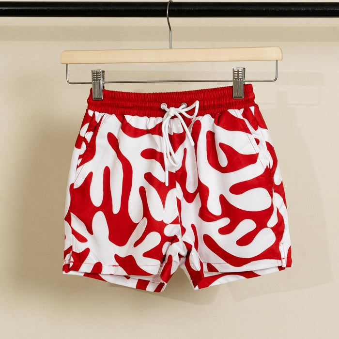 Coral Kids Swim Shorts - Red
