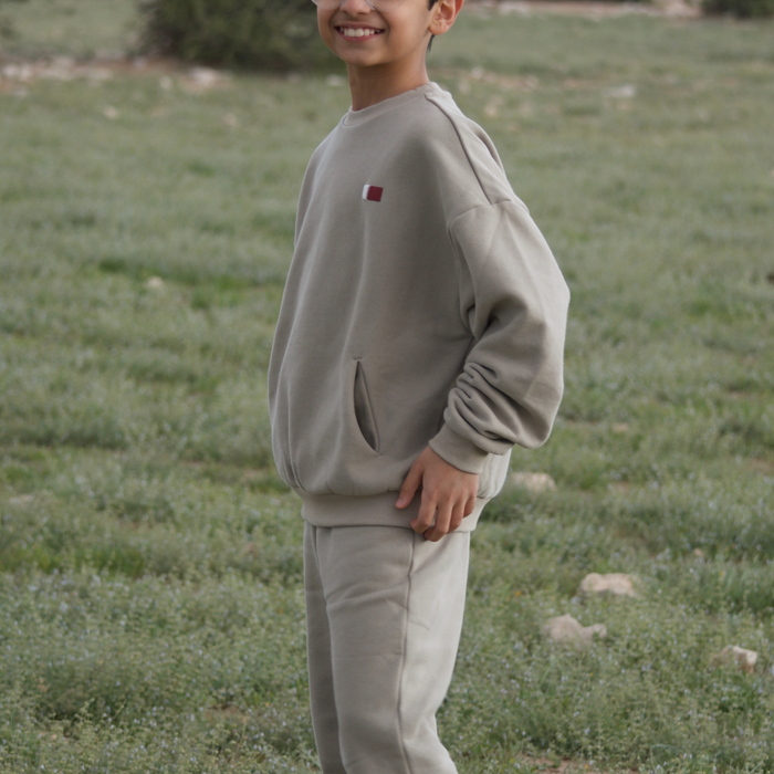 Qatar Sweater Trouser Set - Sama Beige (Kids)