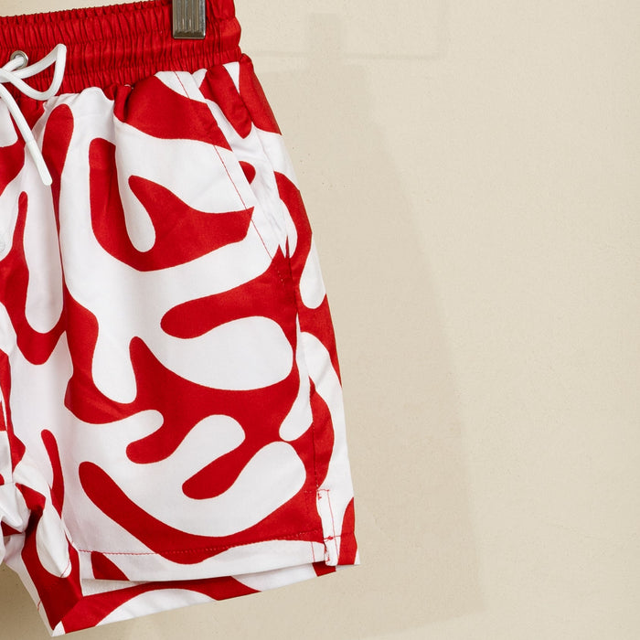 Coral Kids Swim Shorts - Red