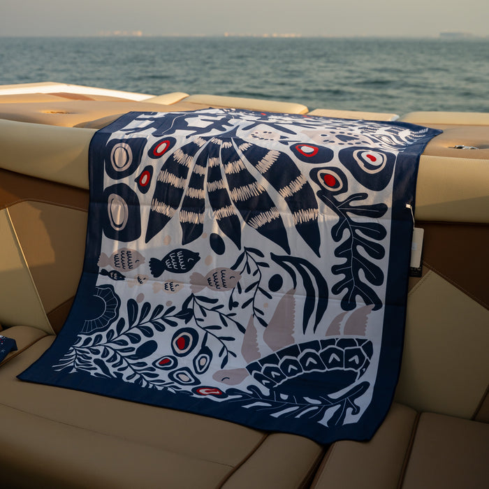 Dual-Sided Beach Towel Coral design