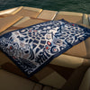 Dual-Sided Beach Towel Patterned Blue