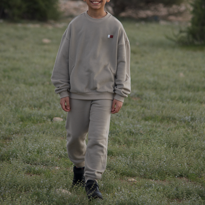 Qatar Sweater Trouser Set - Sama Beige (Kids)