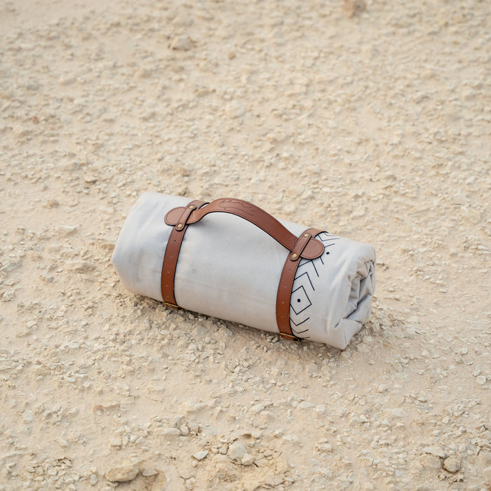 Waterproof outdoor carpet rolled  in a dessert