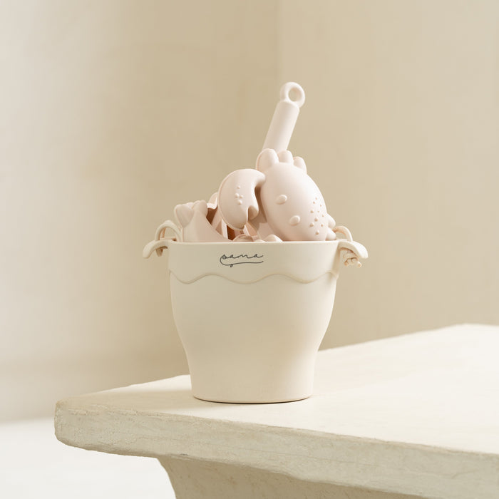 Silicone Sand Bucket Set for kids beige