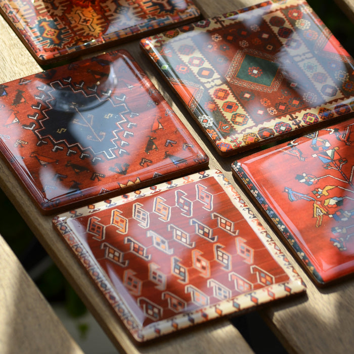 Coasters Set - Persian Red Carpet