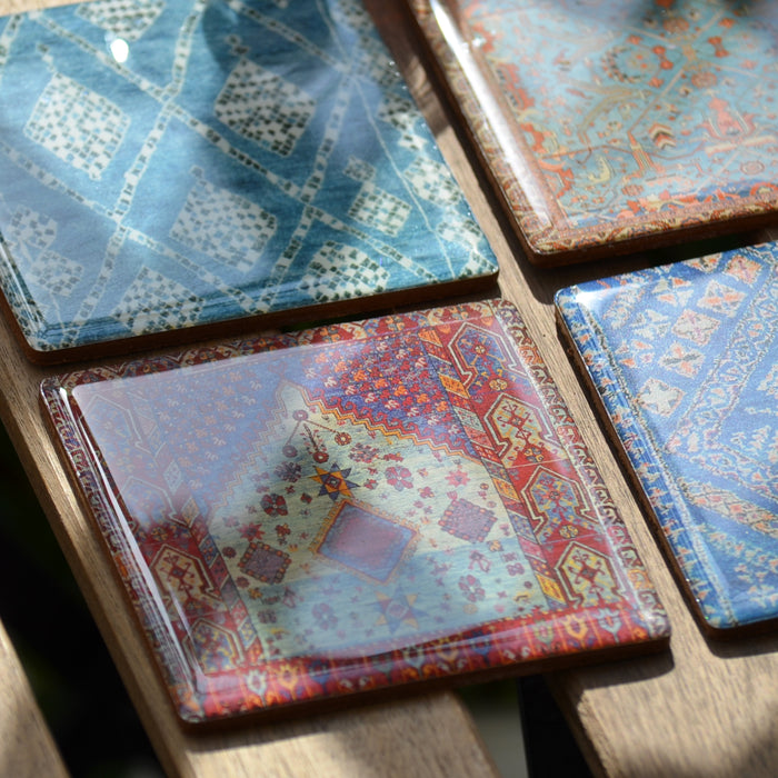 Coasters Set - Persian Green Carpet
